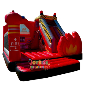 Château gonflable commercial à thème pompiers avec toboggan, maison de rebond pour enfants - En promotion - Product Image 2