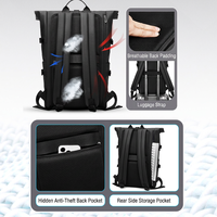 Mochila Impermeable Enrollable de 20-35L, Bolsa para Portátil de PVC de Gran Capacidad para Senderismo, Viajes y Kayak