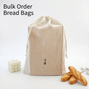 Sac en gaze à cordon personnalisé avec logo imprimé, emballage en coton pour sous-vêtements, sacs cadeaux pour fêtes, emballage alimentaire en coton - Product Image 2