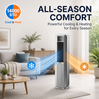 Aire Acondicionado Portátil Ahorrador de Energía Airwens 14000BTU, Frío/Calor, Silencioso, Móvil para Interiores con Ruedas
