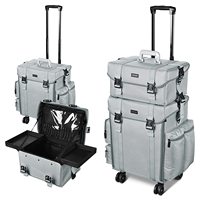 Oxford – trousse de maquillage à roulettes souples, chariot de rangement pour cosmétiques, valise de haute capacité avec roulettes et organisateur amovible