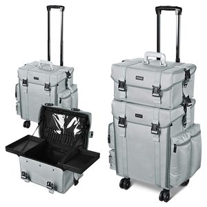 Oxford Hộp Đựng Đồ Trang Điểm Cuộn Mềm Xe Đẩy Đựng Mỹ Phẩm Hộp Đựng Đồ Mỹ Phẩm Dung Tích Cao Có Bánh Xe Và Hộp Xếp Đồ Có Thể Tháo Rời - Product Image 2