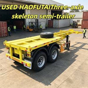Promotion : Semi-<span class=keywords><strong>remorque</strong></span> squelette à 2 essieux pour le transport de conteneurs en Afrique, structure stable à cadre solide, compatible avec les conteneurs maritimes de 20 pieds - Product Image 1