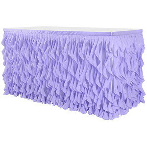 Falda de <span class=keywords><strong>mesa</strong></span> de sauce rizado de <span class=keywords><strong>tul</strong></span> para <span class=keywords><strong>mesa</strong></span> rectangular, falda de Frozen con volantes para boda, Baby Shower, fiesta de cumpleaños - Product Image 1