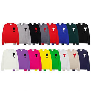 <span class=keywords><strong>Pull</strong></span> en coton respirant décontracté à col montant rayé pour homme et femme, nouveau modèle automne-hiver, style cœur AMI CLAMS - Product Image 2