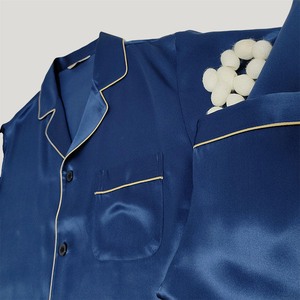 <span class=keywords><strong>Pigiama</strong></span> da <span class=keywords><strong>Uomo</strong></span> in Seta 100% Blu 19mm, Abbigliamento da Notte in Seta per <span class=keywords><strong>Uomo</strong></span> - Product Image 6