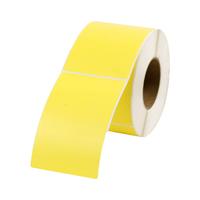 Papier d'impression d'étiquettes thermiques imperméables personnalisées, adhésif jaune, bleu, vert, marron, orange, violet, rose, rouleau d'autocollants thermiques