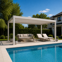 Pergola extérieure contemporaine avec côtés ouverts pour terrasse de piscine, jardin et patio résidentiel