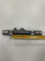 Sistema de Ducha Contemporáneo de Latón Cepillado con Barra Deslizante de un Solo Grifo, Patrones de Rociado de Lluvia Suave y Masaje, Temperatura Constante