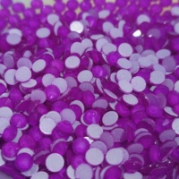 Strass en verre ZK Bulk SS20 violet fluo néon, non thermocollant, à dos plat, 12 facettes, pour décoration d'ongles
