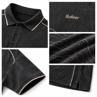 IKDEER Custom Print 100% Katun Organik Longgar Tebal Formal untuk Kemeja Cepat Kering Gaya High Street OEM Grosir