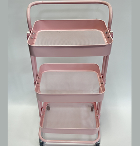 Chariot de salon de beauté rose, équipement de salon de beauté, chariot de salon de beauté en métal avec roulettes pour spa - Product Image 1