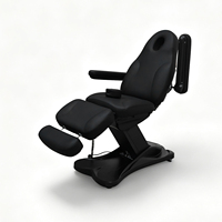 Fauteuil de soin électrique moderne noir pour salon de beauté, spa, tatouage, table de massage réglable, lit pour soins du visage et des cils, chaise d'esthéticienne