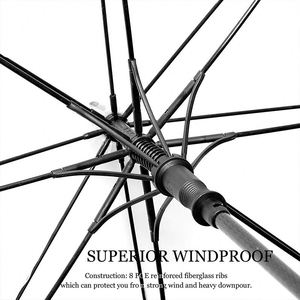 Parapluie de golf de voyage semi-automatique transparent, coupe-vent, grand format, moderne, droit, avec impression personnalisée et couleur sur mesure - Product Image 4