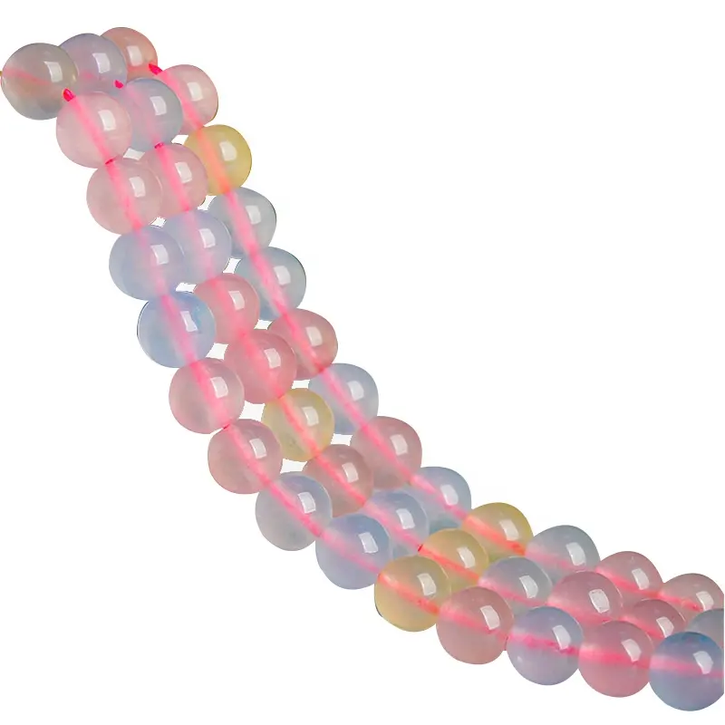 Perles en Morganite rose naturelle, pierres rondes pour Bracelet, bon marché, vente en gros