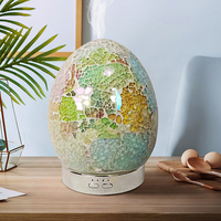 Diffuseur d'arômes d'huiles essentielles en verre mosaïque d'oeufs, diffuseur d'huile parfumée d'intérieur 120ml, humidificateur électrique à ultrasons 7 couleurs à LED