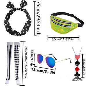 Pesenar ชุดเครื่องแต่งกายดีลเลอร์สำหรับผู้หญิง6ชิ้นชุดปาร์ตี้ธีมฮาโลวีนคาสิโนลาสเวกัส - Product Image 2