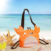 Bolsa de Playa de Malla para Niños Unisex DICHOS, Diseño de Cangrejo, Material de PVC, Recolector de Conchas, Estilo Mensajero