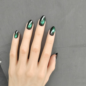 <span class=keywords><strong>Uñas</strong></span> Postizas Hechas a Mano con Efecto Ojo <span class=keywords><strong>de</strong></span> Gato, Surtidas, <span class=keywords><strong>Cortas</strong></span>, Cuadradas, Almendradas, Removibles, Artificiales, para Chicas - Product Image 4