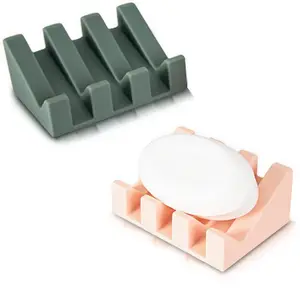 Bathroom Accessories Silicone Sponge Soap Dish Water Drainage Soap Rack Holder