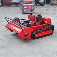 Tondeuse robot à chenilles télécommandée pour usage intensif avec moteur diesel, débroussailleuse agricole pour vergers et défrichage de champs