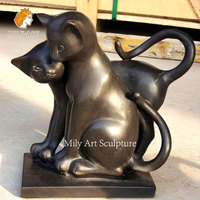 Statuette de chien en marbre noir, décoration d'intérieur, taille de vie, grande Statue de chien danois, pour le jardin