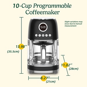 <span class=keywords><strong>Cafetera</strong></span> Eléctrica Nueva de Acero Inoxidable de 10 Tazas con Ajustes Programables, Diseño Retro, Función de Pausa y Mantenimiento de Calor - Product Image 6