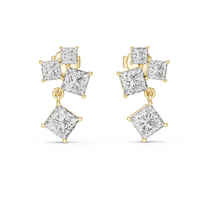 Elegantes Pendientes de Diamantes Cultivados en Laboratorio en Oro para Mujer, Joyería de Diseño con Detalles Brillantes para Bodas y Fiestas - Product Image 2