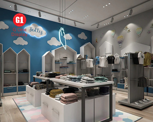 Custom <b>Kids</b> Shop Interior Design <b>Kids</b> Clothing Store Display Rack Children Clothing Store Display Furniture - Product Image 1