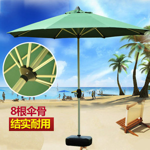 Parasol de terrasse extérieur 2,7 m avec mât en aluminium, levage manuel à manivelle, protection solaire en polyester, base en résine, inclinaison manuelle, design contemporain - Product Image 3