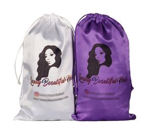 ถุงใส่ผมวิกแบบผูกเชือกผ้าซาตินสั่งทำพิเศษ พร้อมพิมพ์ลายซิลค์สกรีน และออกแบบตามสั่งแบบ OEM สำหรับโปรโมชั่นและของขวัญ - Product Image 4