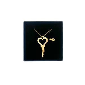 Portachiavi Golden cuore con catena in metallo portachiavi castità lucchetto portaoggetti - Product Image 2