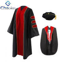Ensemble de Robes de Cérémonie de Remise de Diplôme Doctorat Personnalisées de Haute Qualité avec Toque et Capuche – Prix