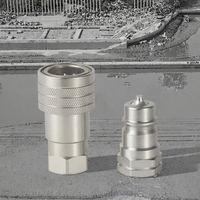 POOLKE ISO7241-A Raccord hydraulique rapide en acier inoxydable 1/2 pouce pour mini-excavatrice, nouvelle pompe 34,5 Mpa, certifié ISO, garantie 1 an