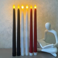Nouveau LED sans flamme cône bougie lumières alimenté par batterie longues bougies lumière électronique photophore lampes maison mariage fête décor