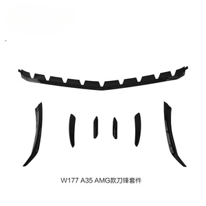 Ailerons noirs brillants en PP pour mercedes-benz classe a W177 A180 A200 <span class=keywords><strong>A35</strong></span> <span class=keywords><strong>A45</strong></span> AMG Sport 2019 évents de lèvre de pare-chocs avant Canards 7 pièces/ensemble - Product Image 1