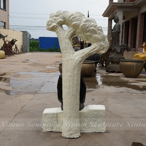Statua in Bronzo su Misura a Grandezza Naturale di San Charbel Seduto Accanto all'<span class=keywords><strong>Albero</strong></span>, Scultura Religiosa - Product Image 5