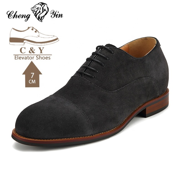 Fashion Casual Cow Suede Men's Shoes 7 cm Tall Elevator Shoes Men Top 10 Invisible Height Increasing Office Dress Shoes for Men