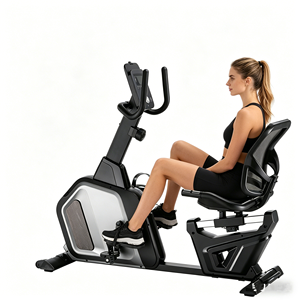 <span class=keywords><strong>Vélo</strong></span> d'exercice couché à faible impact, respectueux des <span class=keywords><strong>genoux</strong></span>, magnétique interne bidirectionnel, avec écran LCD pour la maison - Product Image 2