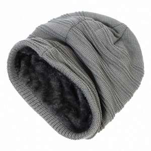 Unisex Winter Beanie Hats Scarf Set Warm Knit Hat Thick Fleece Lined Slouchy Skull Cap Beanies <b>Neck</b> <b>Warmer</b> 2 Pcs Chapeau - Product Image 4