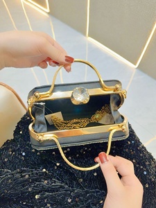 Bolsos de mano con pedrerí<span class=keywords><strong>a</strong></span> 2026 para mujer, bolsos de hombro con cadena, bolsos de cristal brillantes, bolsos de mano con asa dorada, bolsos bandolera con cuentas - Product Image 6