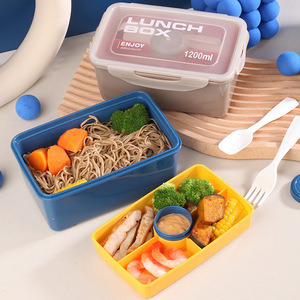 Conteneur de stockage d'aliments en gros d'usine Boîte à lunch pour enfants Boîte à bento étanche avec séparateurs Boîte de stockage des aliments - Product Image 1