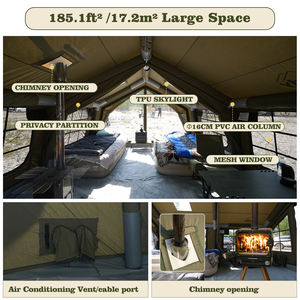 Coody Familia 17.2 Hava Çadırı-Ordu Yeşili Lüks Portatif Şişme Kamp Çadırı Pamuklu Kumaş Açık Hava Maceraları için - Product Image 5