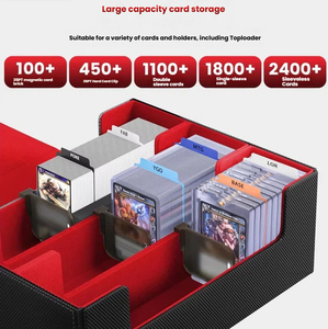 Caja de Cartas de Cuero PU de Gran Capacidad y Alta Calidad, con Tres Filas, para más de 1800 Cartas TCG, a Prueba de Polvo, para Juegos de Cartas TCG - Product Image 3