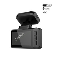 Caméra de tableau de bord 4K Novatek 96670 2 pouces avec double objectif avant et arrière, caméra de voiture WiFi GPS, enregistreur de voiture avec caméra de recul 1080P