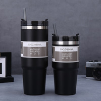 Gourde isotherme moderne pour voiture, grande capacité 600/890 ml, en acier inoxydable 304, maintien thermique 6-12 heures