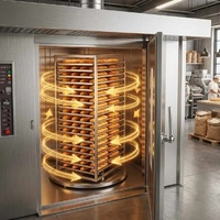 Four rotatif robuste à 64 plateaux, programmable, à commande numérique, électrique/gaz, pour boulangerie industrielle, traitement du blé, faible consommation