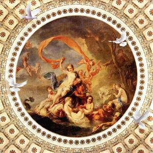 วอลเปเปอร์เพดานลายโบสถ์ 3 มิติ สไตล์ยุโรปย้อนยุค ภาพจิตรกรรมฝาผนังสั่งทำ - Product Image 6