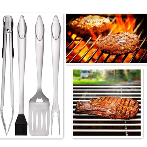 Chuyên Nghiệp Thân Thiện Với Môi Cấp Thực Phẩm <span class=keywords><strong>4</strong></span> <span class=keywords><strong>Pcs</strong></span> <span class=keywords><strong>BBQ</strong></span> Đồ Dùng Đặt Thép Không Gỉ Thịt Nướng Công Cụ Thiết Lập - Product Image 2
