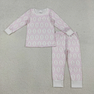 Conjunto de pijamas infantiles con estampado de conejitos para Pascua, ropa para hermanos - Product Image 2